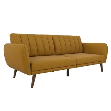 Novogratz Brittany Futon Sofa Bed with Tufted Back & Mid-Century Style
