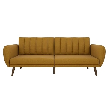 Novogratz Brittany Futon Sofa Bed with Tufted Back & Mid-Century Style