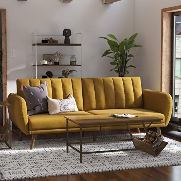 Novogratz Brittany Futon Sofa Bed with Tufted Back & Mid-Century Style