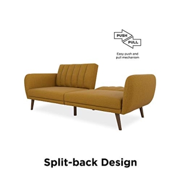 Novogratz Brittany Futon Sofa Bed with Tufted Back & Mid-Century Style