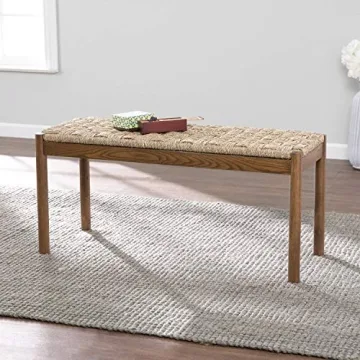 Natural Seagrass Entryway Bench for Stylish Spaces