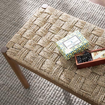 Natural Seagrass Entryway Bench for Stylish Spaces