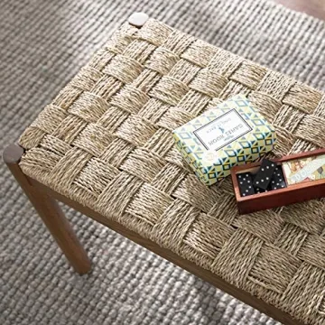 Natural Seagrass Entryway Bench for Stylish Spaces