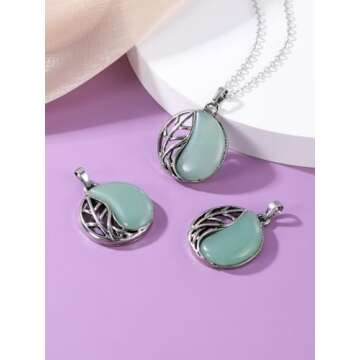 Green Aventurine Crystal Stone Necklace for Women