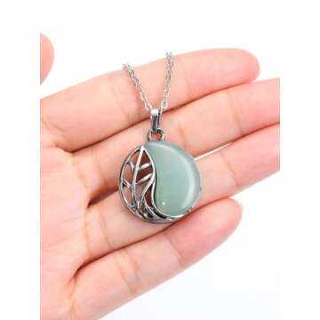 Green Aventurine Crystal Stone Necklace for Women