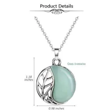 Green Aventurine Crystal Stone Necklace for Women
