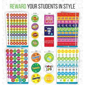 Teacher Stickers 1380 pcs Set – Quality Reward Stickers for Kids