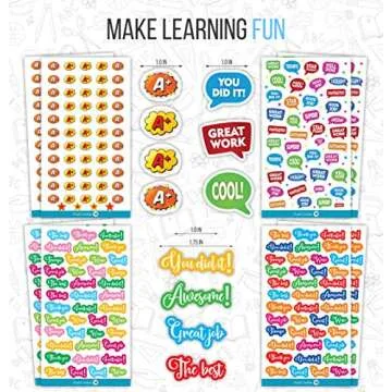 1380 Premium Teacher Stickers Set for Classroom Rewards