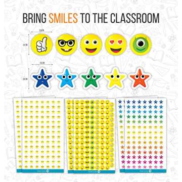1380 Premium Teacher Stickers Set for Classroom Rewards