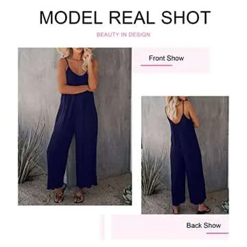 Dokotoo Women's Loose Jumpsuit with Adjustable Straps