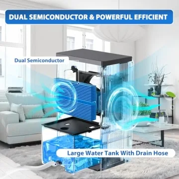 Dehumidifier, (1000 Sq.Ft) Dehumidifier for Home, 118 OZ Water Tank Dehumidifiers for Basement, Dehumidifier with Timer, Humidity Display and Silent Mode, Dehumidifier with Drain Hose (White)