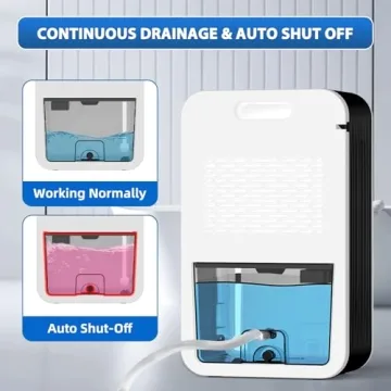 Dehumidifier, (1000 Sq.Ft) Dehumidifier for Home, 118 OZ Water Tank Dehumidifiers for Basement, Dehumidifier with Timer, Humidity Display and Silent Mode, Dehumidifier with Drain Hose (White)