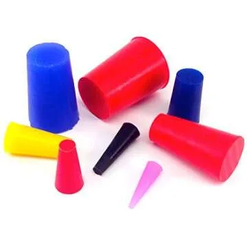 80 Pc 1/16" to 3/4" High Temp Silicone Rubber Tapered Plug Kit - Powder Coating Custom Painting Supplies