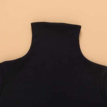 Toddler Baby Little Girls Turtleneck T Shirt Top Long Sleeve Basic Solid Color Blouse 1-5Years Old (3-4T,Black Turtleneck Shirt)