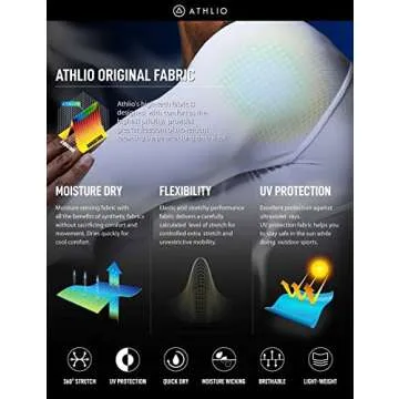 ATHLIO Men's UPF 50+ Long Sleeve Compression Shirts, Water Sports Rash Guard Base Layer, Athletic Workout Shirt, 3pack White/White/White, Medium