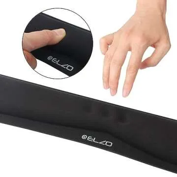 ELZO Keyboard Wrist Rest Pad Support with 65D High-Density Thicken Memory Foam Padding, Ergonomic Design Computer Rest Pad Desk Wrist Mat, Non-Slip Rubber Base Office Laptop