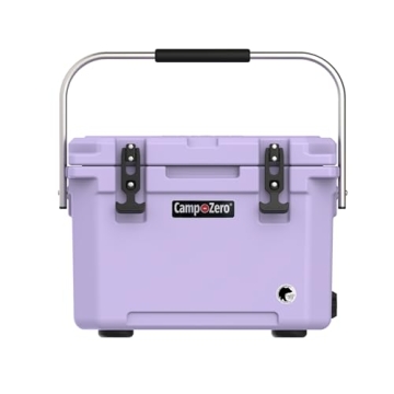 CAMP-ZERO 21 Quart Rotomolded Hard Cooler - Insulated Ice Chest with 4 Cup Holders - Bear-Proof Trav...