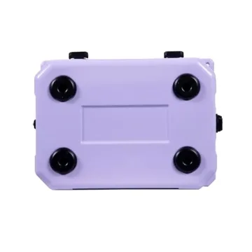 CAMP-ZERO 21 Quart Rotomolded Hard Cooler - Insulated Ice Chest with 4 Cup Holders - Bear-Proof Travel Ice Box for Beverage, Drink, BBQ, Fishing, Camping, Outdoor, Purple/Lavender