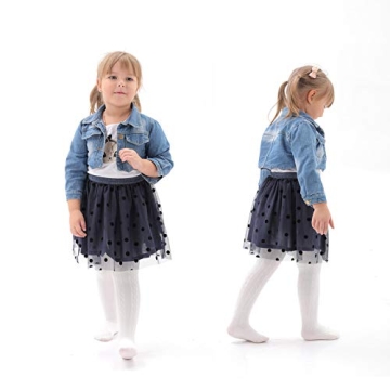 EPEIUS Baby Tights Thick Seamless Cable Knit Leggings for Infant Girl Solid Cotton Stockings Footed Pants Pantyhose Dress Tights Clothes for 3-6 Months 3 Pair Pack,Pure White