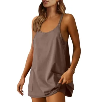 ANRABESS Women Summer Mini Romper Dress Workout Tennis Active Sports Athletic Outfits Built in Short...