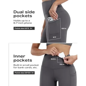 CHRLEISURE Leggings with Pockets for Women, High Waisted Tummy Control Workout Yoga Pants(2Black,Gray,Navy,JLGreen, XS)