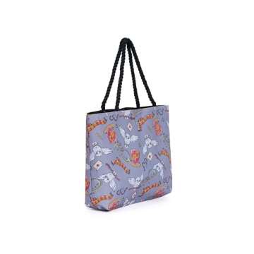 Harry Potter Tote Travel Bag Gryffindor Hedwig All Over Print Grey