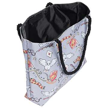 Harry Potter Tote Travel Bag Gryffindor Hedwig All Over Print Grey