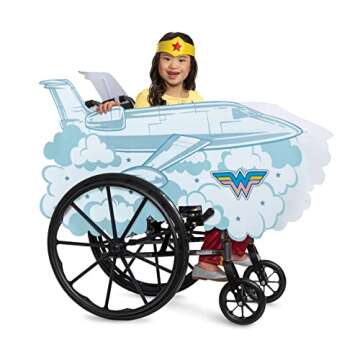 Disguise Wonder Woman Adaptive Wheelchair Cover Costume Accessory, Official Wonder Woman Rolling Cos...