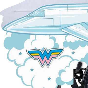 Disguise Wonder Woman Adaptive Wheelchair Cover Costume Accessory, Official Wonder Woman Rolling Costume for Wheelchair