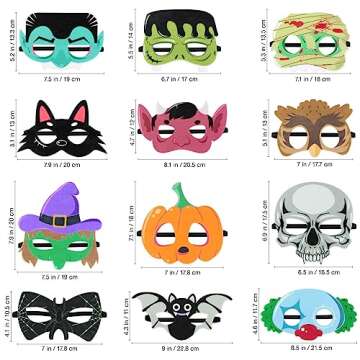 Halloween Superhero Foam Mask Cartoon Witch Monster Bat Spider Felt Masks for Kids Halloween Party F...