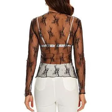 AILBBE Mesh Long Sleeve Layering Top for Women
