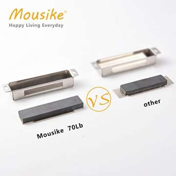 Mousike Magnetic Door Catch，70lb Stainless Steel Cabinet Door Magnets with Strong Magnetic for Kitchen Cupboard Wardrobe Closet Cabinet Door Drawer Latch (3.8"70 lbs(2 Pack))