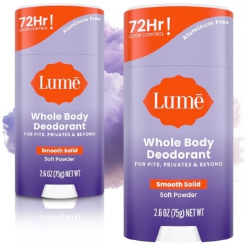 Lume Whole Body Deodorant - 72 Hour Odor Control - Pack of 2