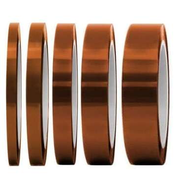 selizo High Temp Tape, 5 Pack Multi – Sized 1/8”, 15/64”, 15/64”, 15/32”, 5/64”, Heat Re...