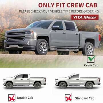 YITAMOTOR Floor Mats Compatible with 2014-2018 Chevy Silverado/GMC Sierra 1500 Crew Cab, 2015-2019 S...