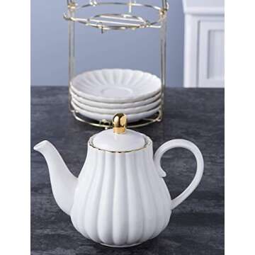 Elegant Jusalpha Porcelain Tea Set - Perfect for Any Occasion