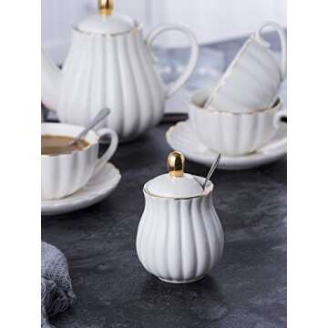 Elegant Jusalpha Porcelain Tea Set - Perfect for Any Occasion