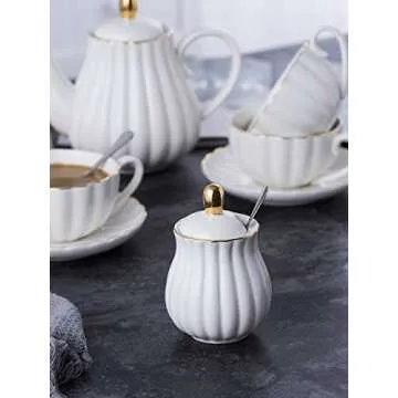 Elegant Jusalpha Porcelain Tea Set - Perfect for Any Occasion