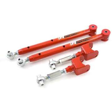 UMI Performance 301417-R GM G-Body UMI Perf. Rear Adjustable Upper and Lower Control Arm Set - Red