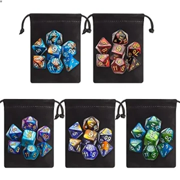 CiaraQ Polyhedral Dice Set 35 Pieces for Tabletop Gaming