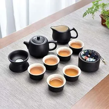Chinese Gongfu Tea Set - Handmade Portable Tea Set with Travel Bag