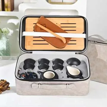 Elegant Chinese Gongfu Tea Set for Tea Lovers and Travelers