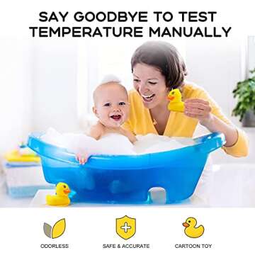 Baby Bath Tub Water Thermometer - (Upgraded Version) Digital Water Temperature Thermometer & Room Th...