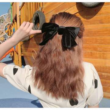 12 Velvet Hair Bows Clips for Teens & Women Stylish Hair Accessories