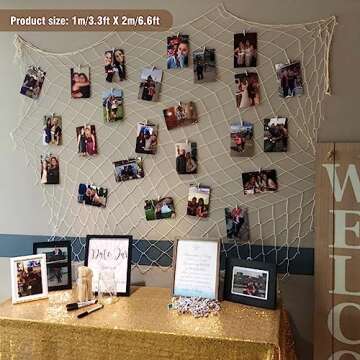 Cevicant 2 Pack Fish Net Decorative, 79 x 39 inch Fishnet for Mediterranean Decoration, Natural Cotton Fishing Net Wall Hangings for Wedding, Mermaid Baby Shower, Beach Party, Beach Table Decorations