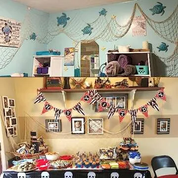 Cevicant 2 Pack Fish Net Decorative, 79 x 39 inch Fishnet for Mediterranean Decoration, Natural Cotton Fishing Net Wall Hangings for Wedding, Mermaid Baby Shower, Beach Party, Beach Table Decorations