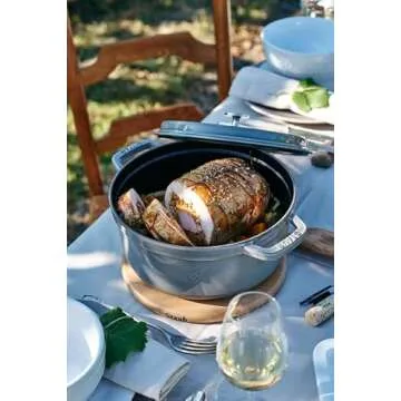 STAUB 28cm Round Roaster, 6.7L, Graphite Grey Cookware