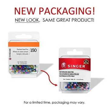 SINGER Pearlized Head Straight Pins - Durable & Colorful