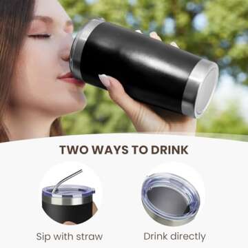 MEWAY 20oz Tumbler 12 Pack Double Wall Vacuum Insulated Travel Mug Bulk, Stainless Steel Tumblers with Lid and Straw, Durable Powder Coated Coffee Cups for Cold & Hot Drinks (Black, 12)