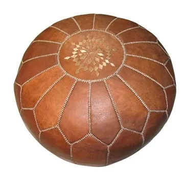 Stylish Handmade Moroccan Leather Pouf Ottoman